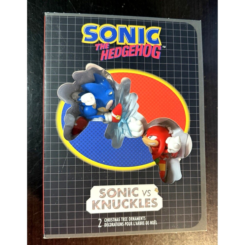 Sonic The Hedgehog Christmas Tree Hallmark Ornament Sonic vs Knuckles 2 Pc NEW